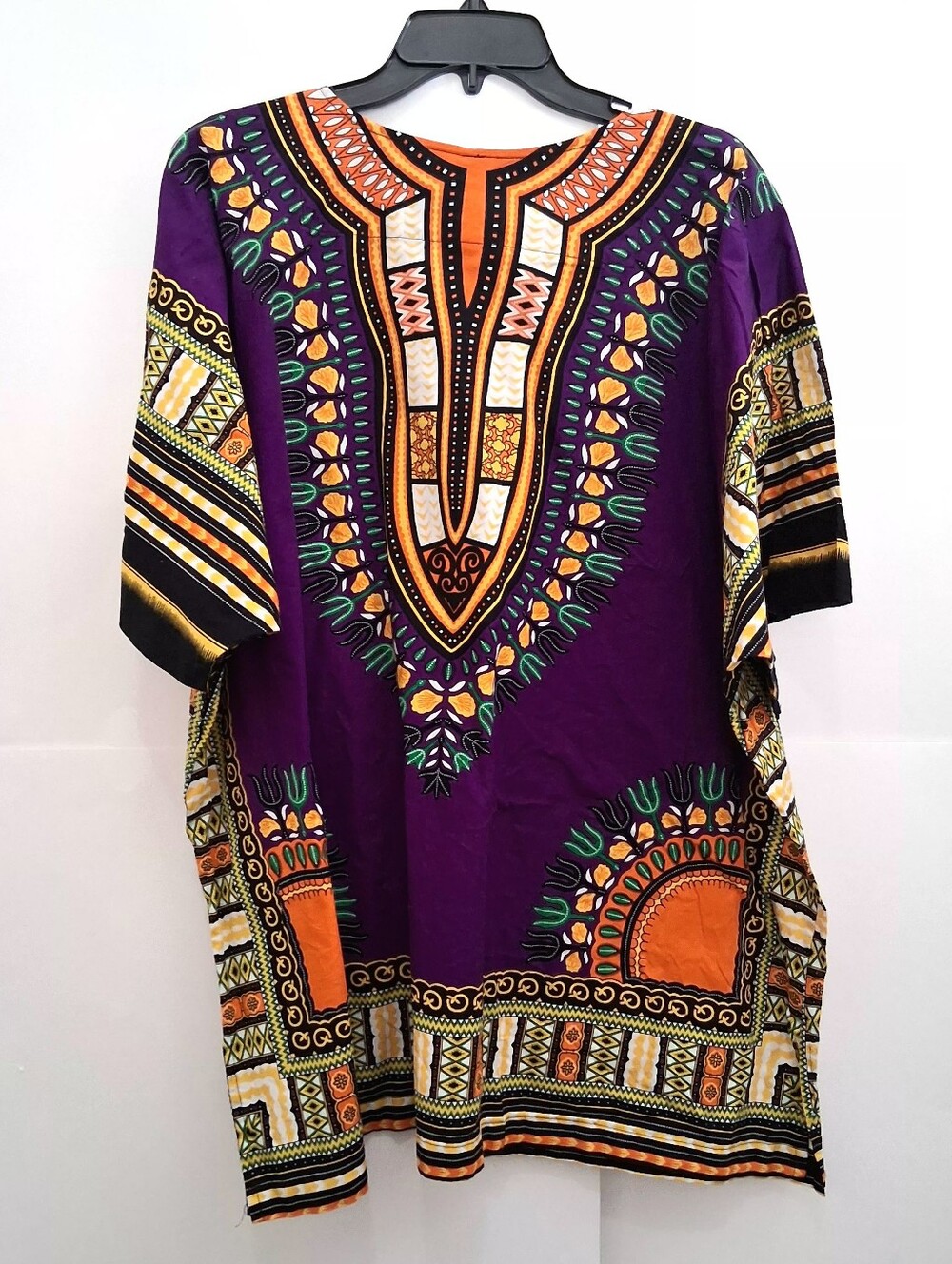 Oversize Ethnic Print Women's Purple with Orange & Gold Accents Size XL P2p 29